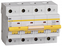 Выключатель автоматический четырехполюсный 50А С ВА47-100 10кА | код MVA40-4-050-C | IEK